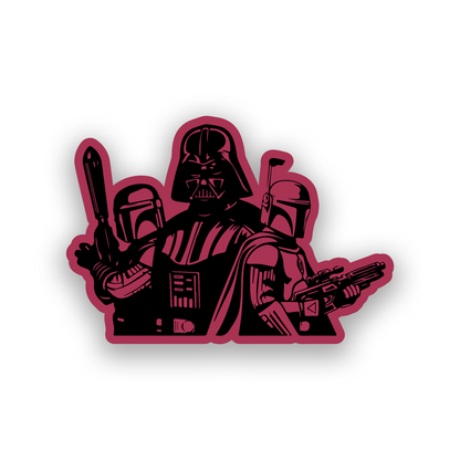 Custom dark side car badge with strong engraved Darth Vader inspired styling
