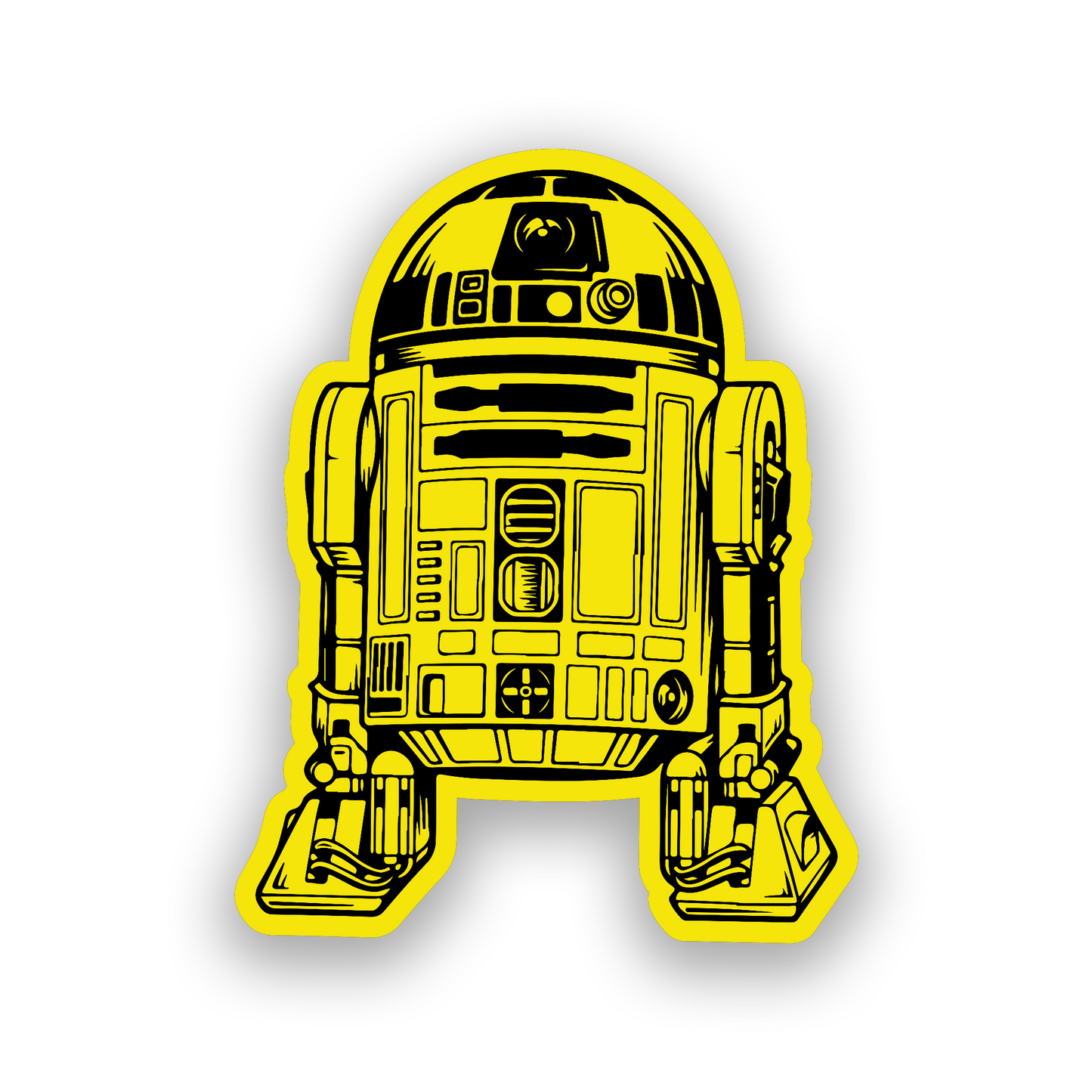 Galactic droid car emblem featuring an R2-D2 inspired engraved design