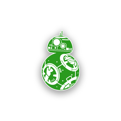 Engraved galactic robot car badge for personalized car or truck styling