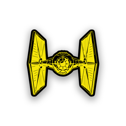 Laser engraved TIE fighter inspired badge for custom car or truck exterior