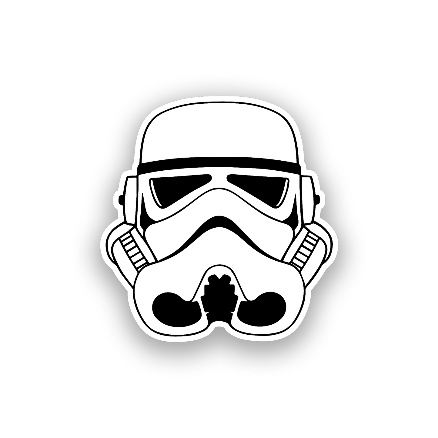 Dark side inspired helmet car badge with bold engraved sci fi design