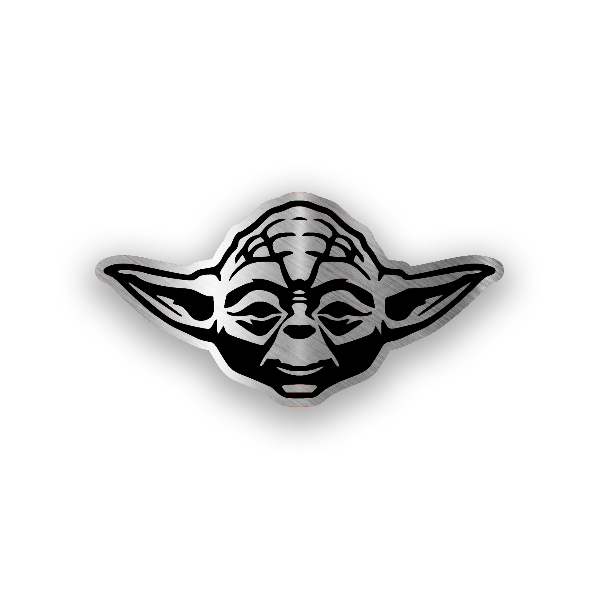 Star Wars inspired engraved car badge with bold sci fi emblem design