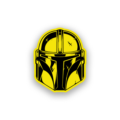 Custom Star Wars inspired Mandalorian badge with strong engraved automotive design