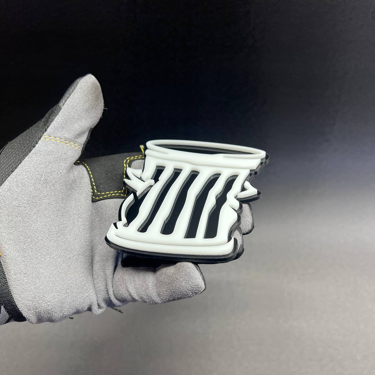 Novelty trash can badge for cars, trucks, SUVs, and custom builds