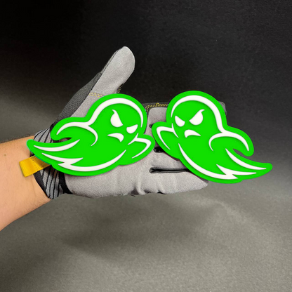 Custom ghost Car Badge Fender Emblem for Jeep Wrangler, spooky offroad acrylic emblem.