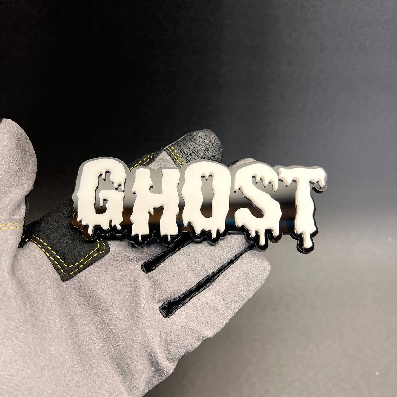 Ghost badge car emblem with gray black design for truck exterior sticker