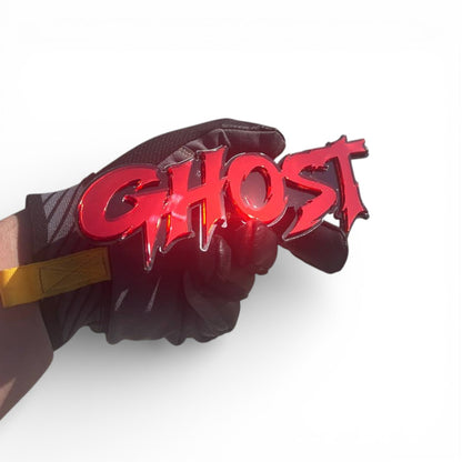 Custom Ghost text car emblem in sharp style for RAM 1500