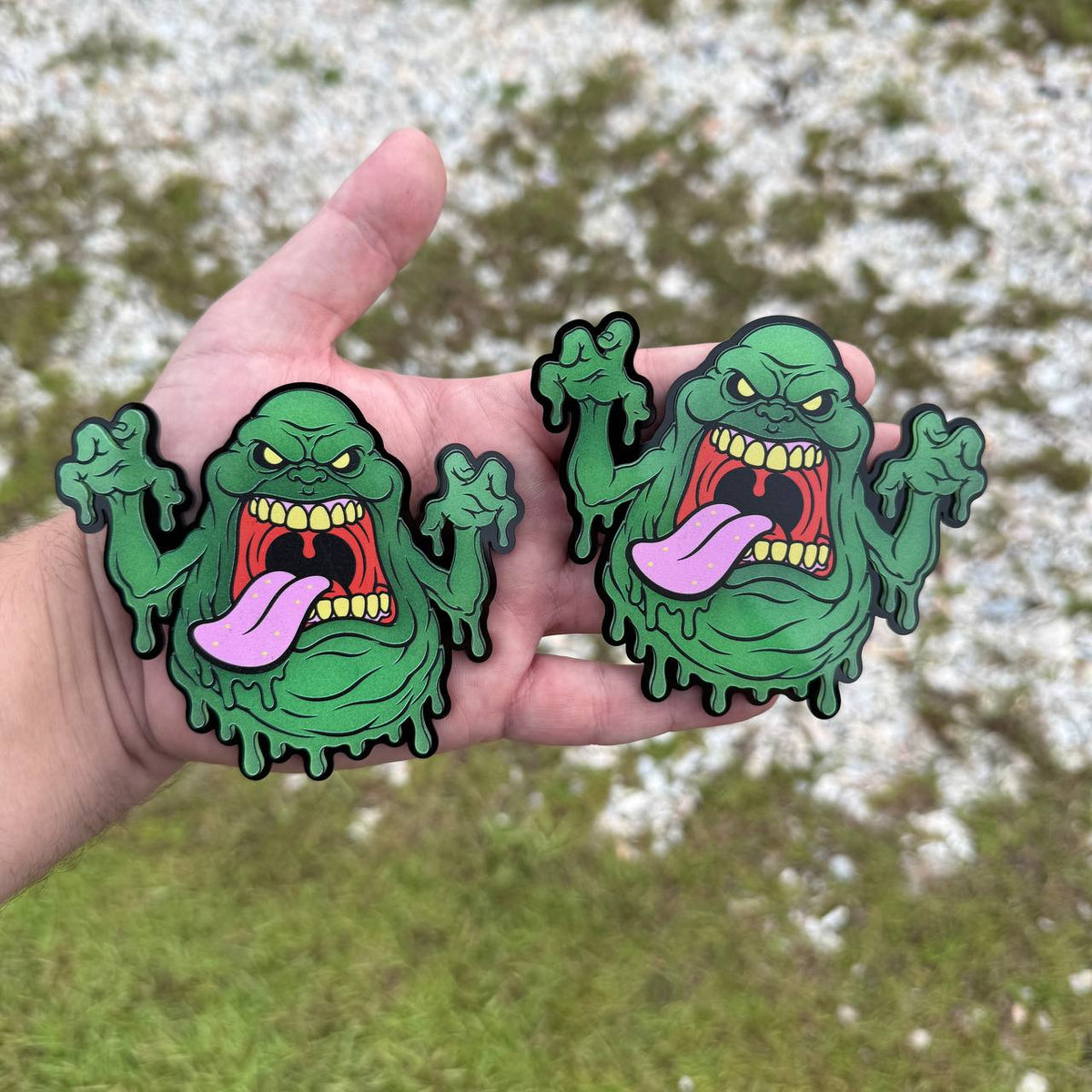 Ghost glow in the dark slime car badge custom automotive fender emblem