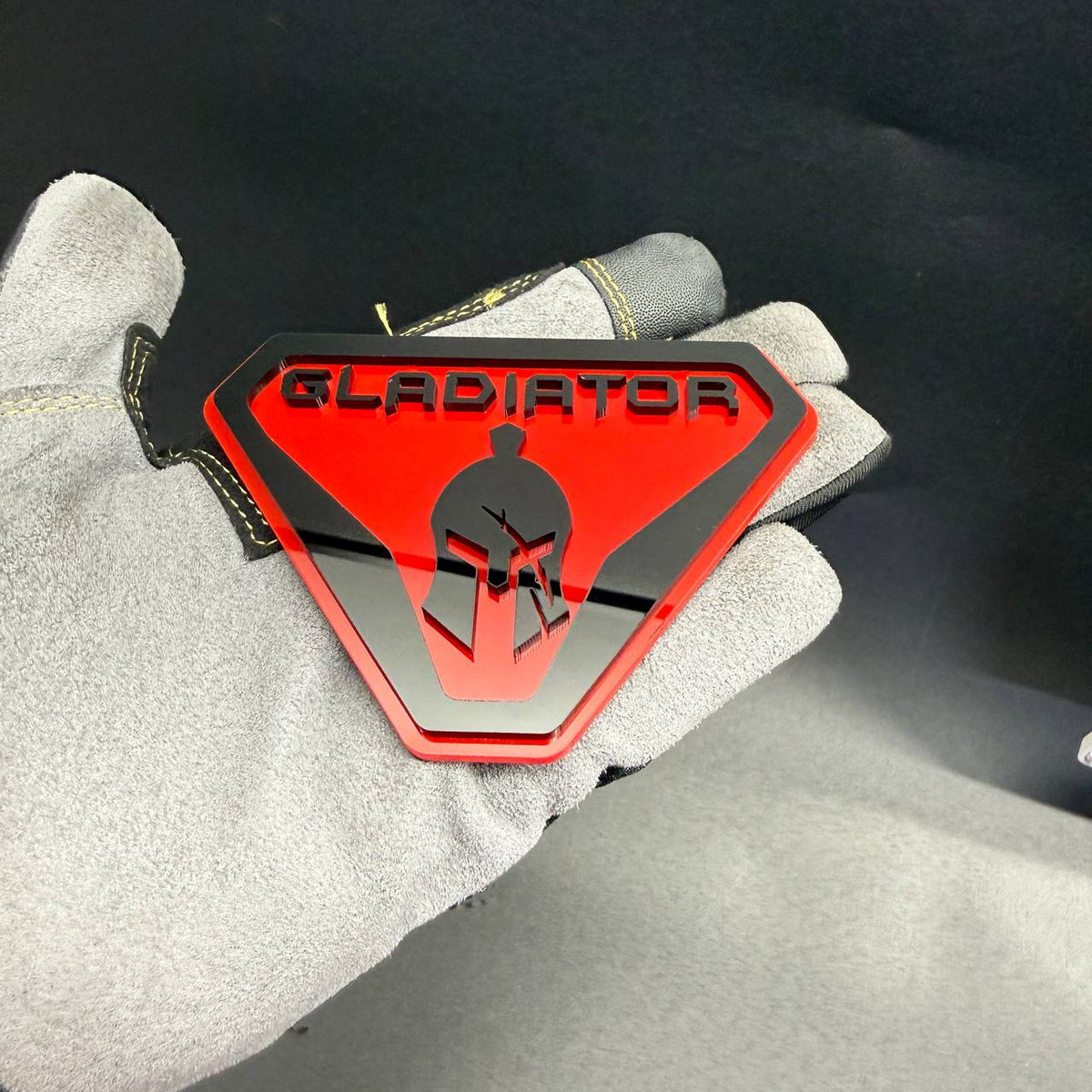 Gladiator Helmet off-road truck emblem with bold warrior helmet design