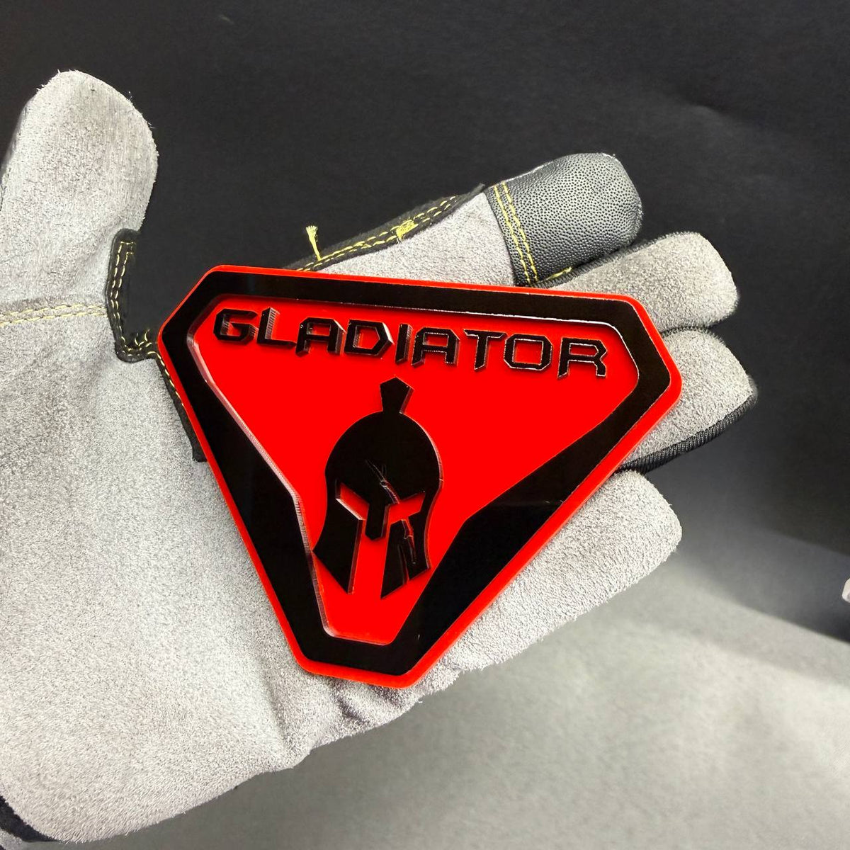 Gladiator Helmet fender badge with Spartan warrior design for Jeep 4x4 vehicles