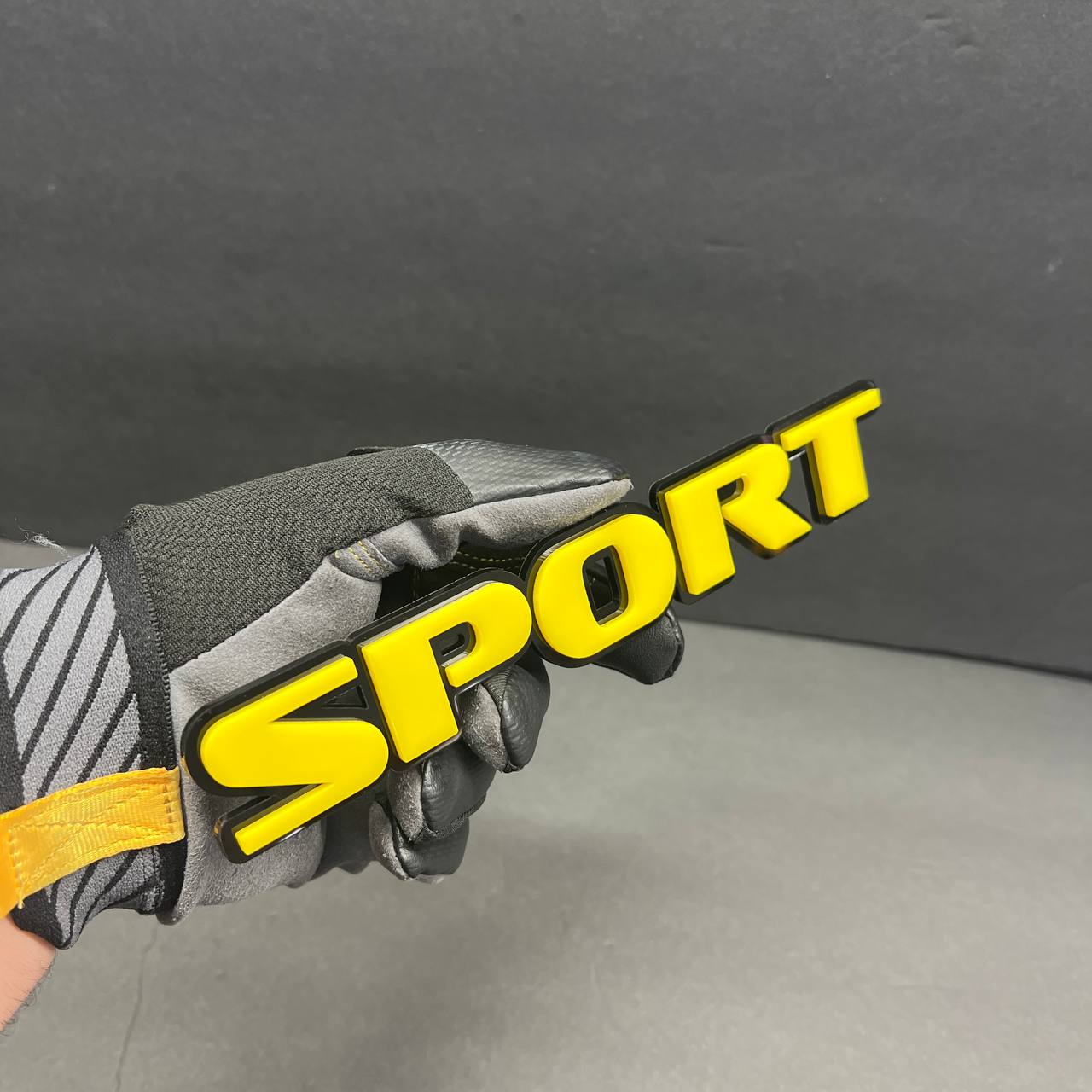 SPORT acrylic car badge yellow and black performance emblem for F150 truck