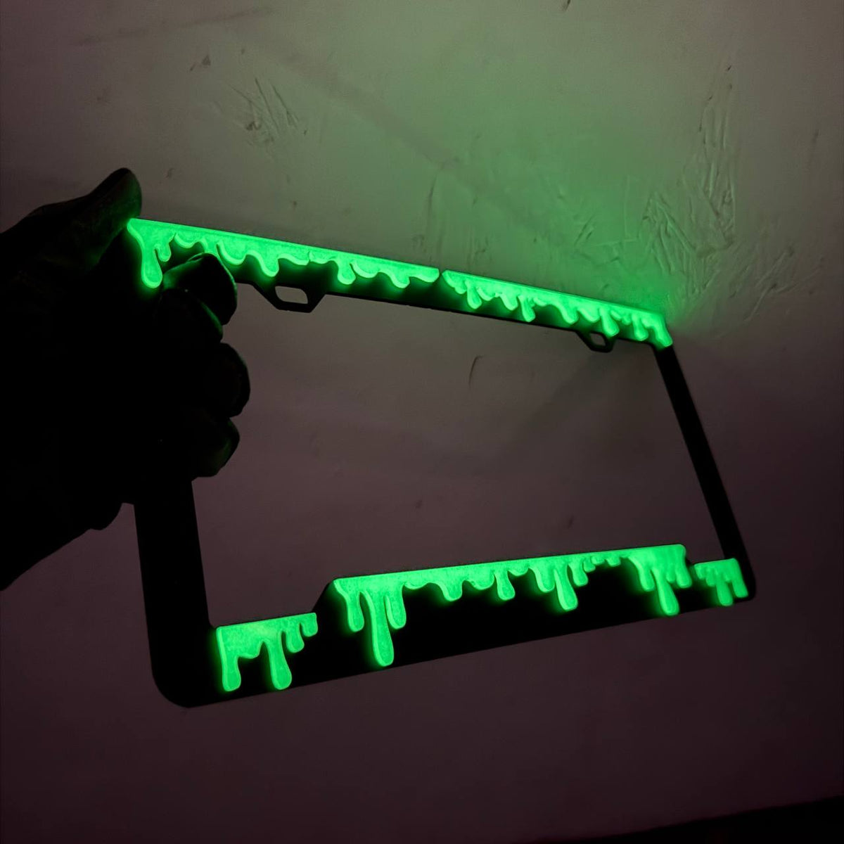 Luminous slime drip license plate frame for Jeep Wrangler Gladiator and SUV