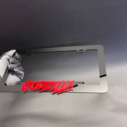 Godzilla style exterior license plate frame for automotive decoration