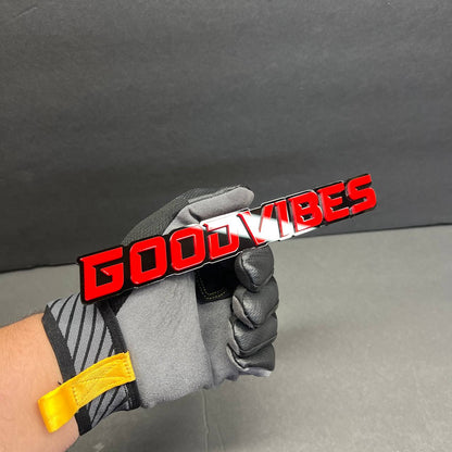 Good Vibes custom badge for Dodge Charger and Challenger muscle car styling.