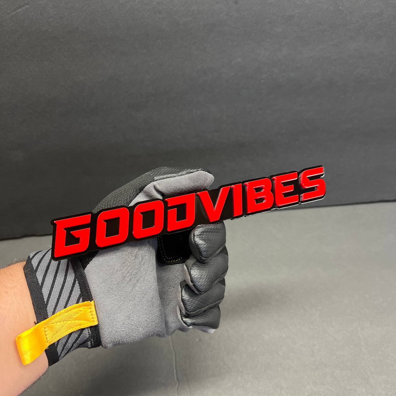 Good Vibes JDM style text badge for Honda Civic and Accord custom builds.