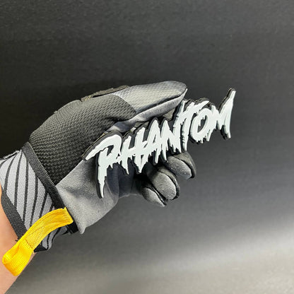 Horror style Phantom script text badge for truck tailgate and vehicle fender