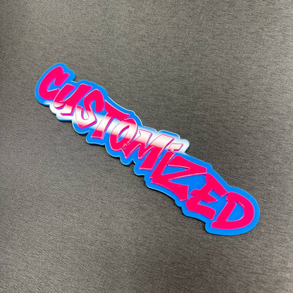 Custom made graffiti lettering badge for vehicle exterior decoration