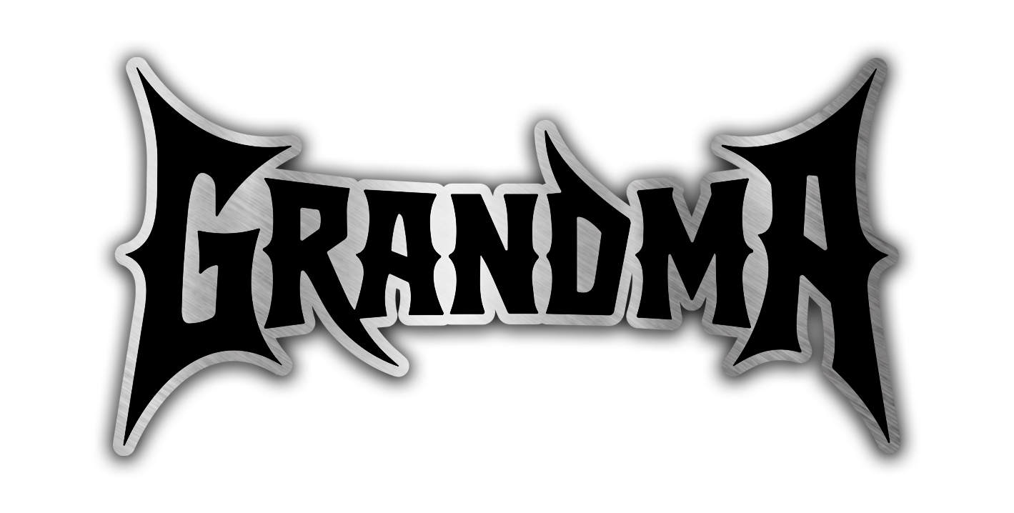GRANDMA engraved car badge fender emblem in brushed silver and black, custom automotive exterior decal for cars and trucks