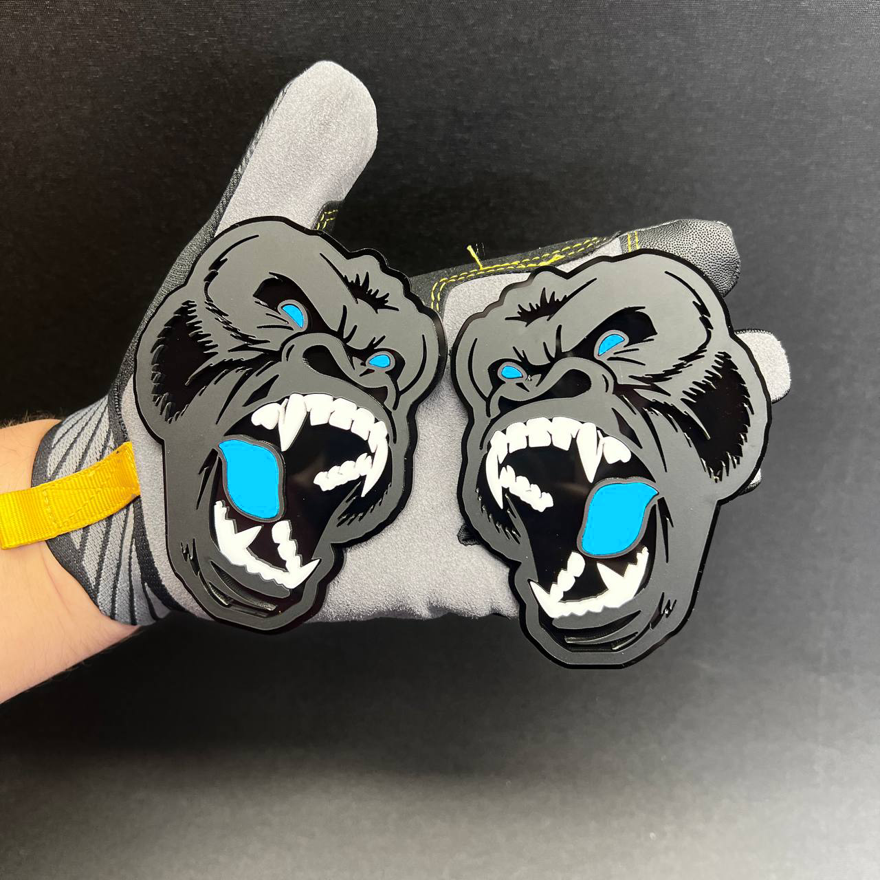 Gorilla face Car Badge Fender Emblem designed for car fender, tailgate, or exterior decoration.