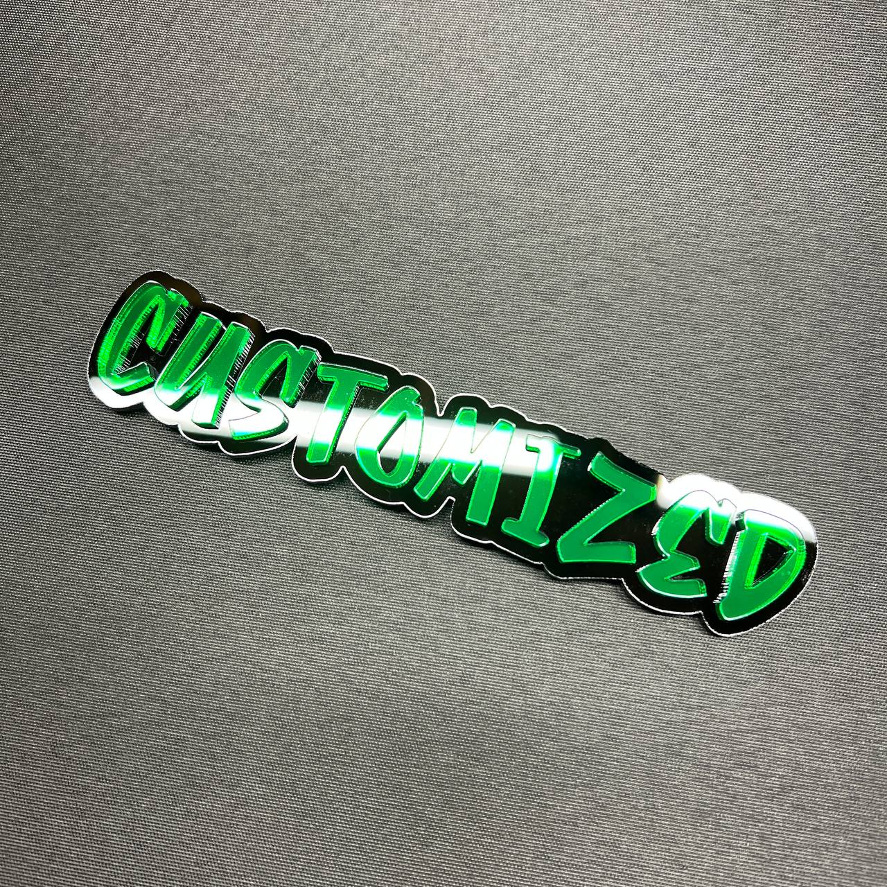 Custom graffiti nameplate car emblem for exterior styling