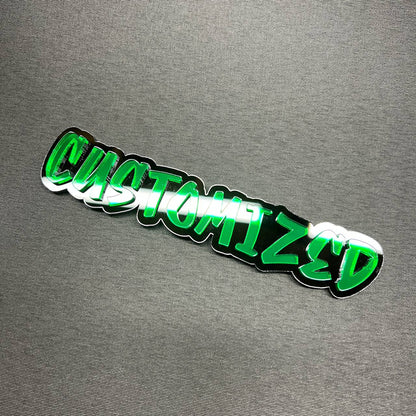 Custom graffiti nameplate car emblem for exterior styling