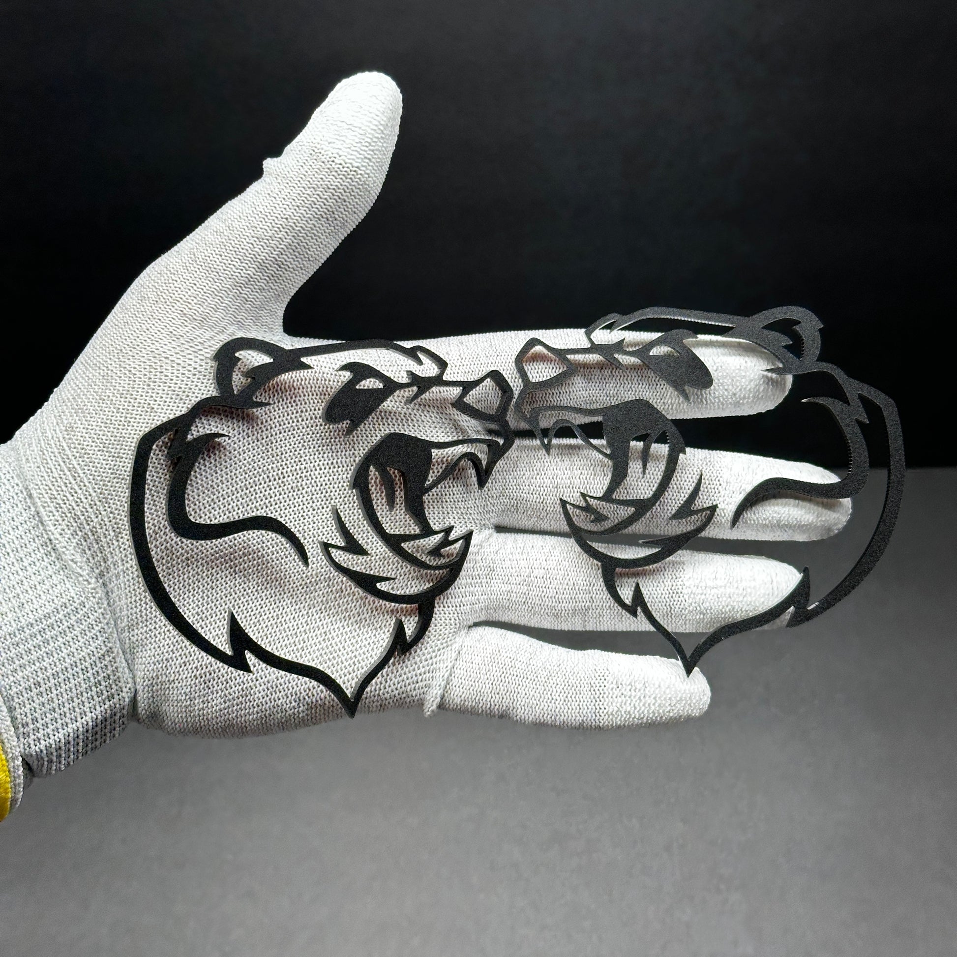 Bear head car emblem pair custom aftermarket automotive badge for vehicle styling