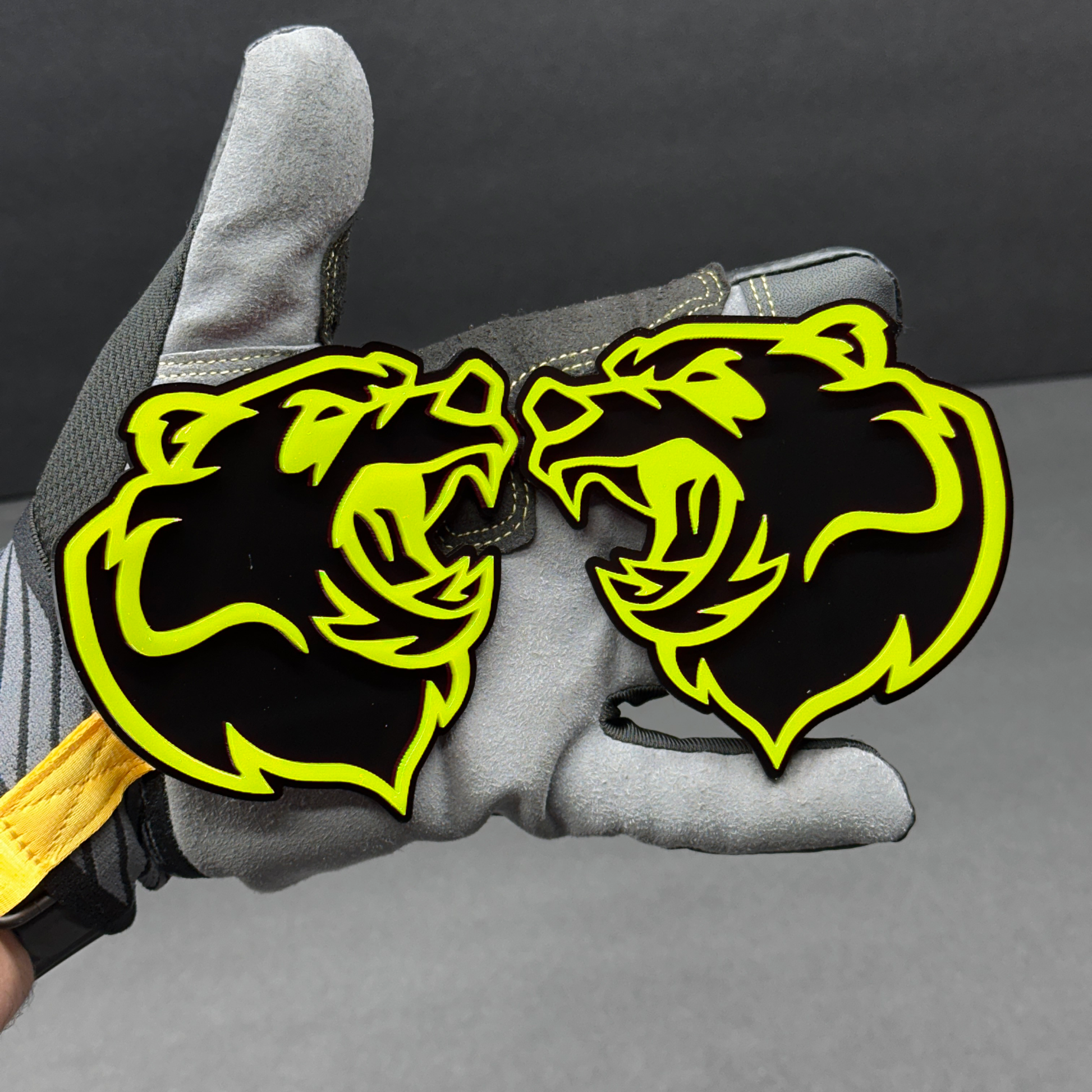 Grizzly Bear fender badge pair for trucks cars SUVs and custom automotive builds