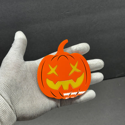 Custom pumpkin car badge for fender tailgate SUV or truck exterior