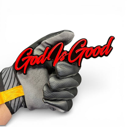 Motivational God Is Good acrylic badge for Toyota Tacoma offroad build