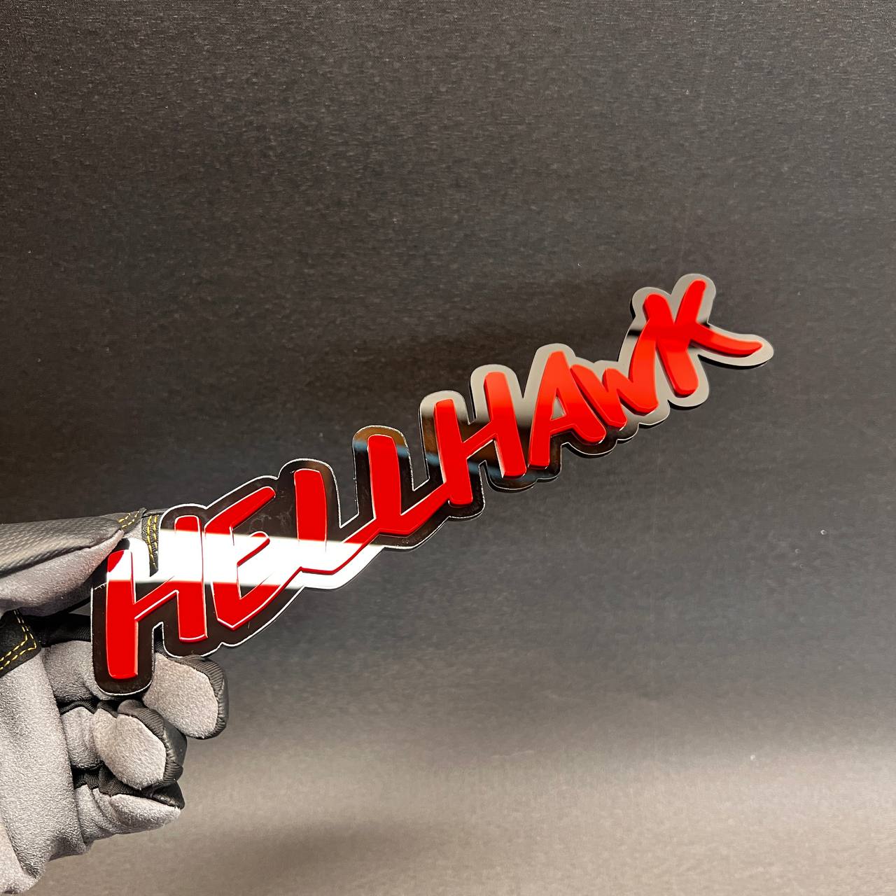 Custom Hell Hawk car exterior badge for fender or tailgate styling