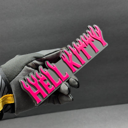 Hell Kitty acrylic flame style badge for Bronco custom build