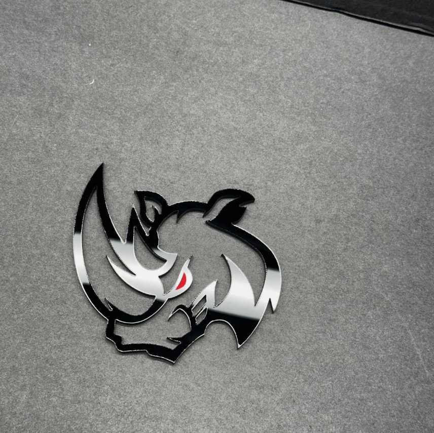 Hell Rhino Red Eye automotive badge for Dodge, RAM, Ford, Jeep and Chevrolet cars, trucks and SUVs