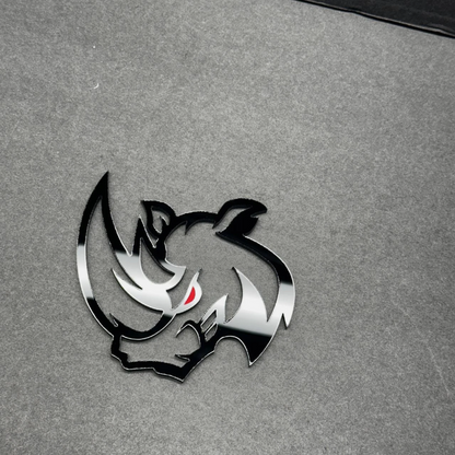 Hell Rhino Red Eye automotive badge for Dodge, RAM, Ford, Jeep and Chevrolet cars, trucks and SUVs