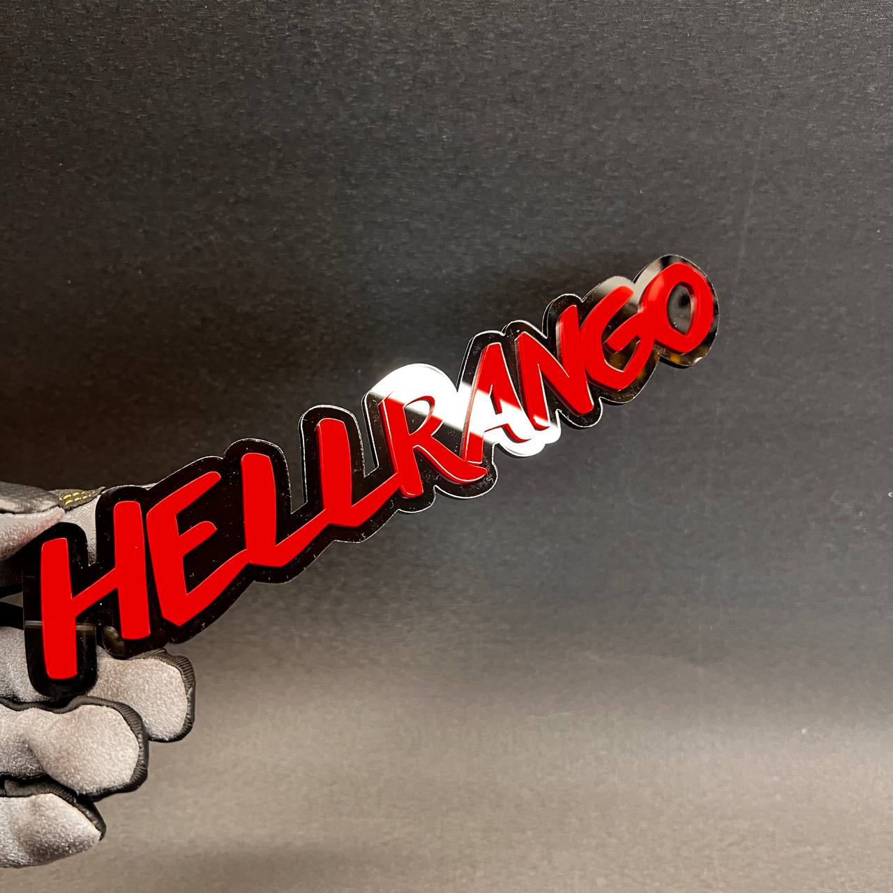 Custom HELLRANGO automotive badge for car or truck styling