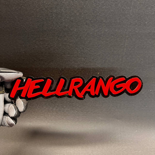 HELLRANGO red and black custom car badge fender emblem