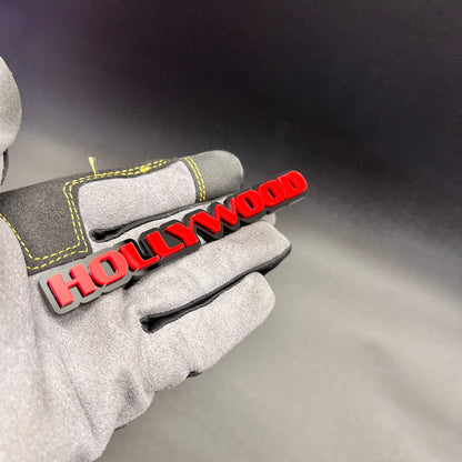 HOLLYWOOD decorative text badge for cars trucks and SUVs