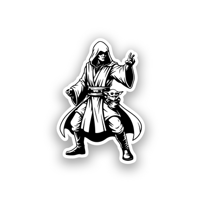 Hooded Sith inspired engraved car emblem with dramatic galactic character styling