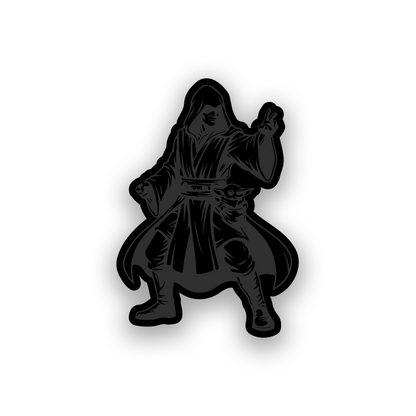 Star Wars inspired car emblem featuring a Darth Revan style engraved character design