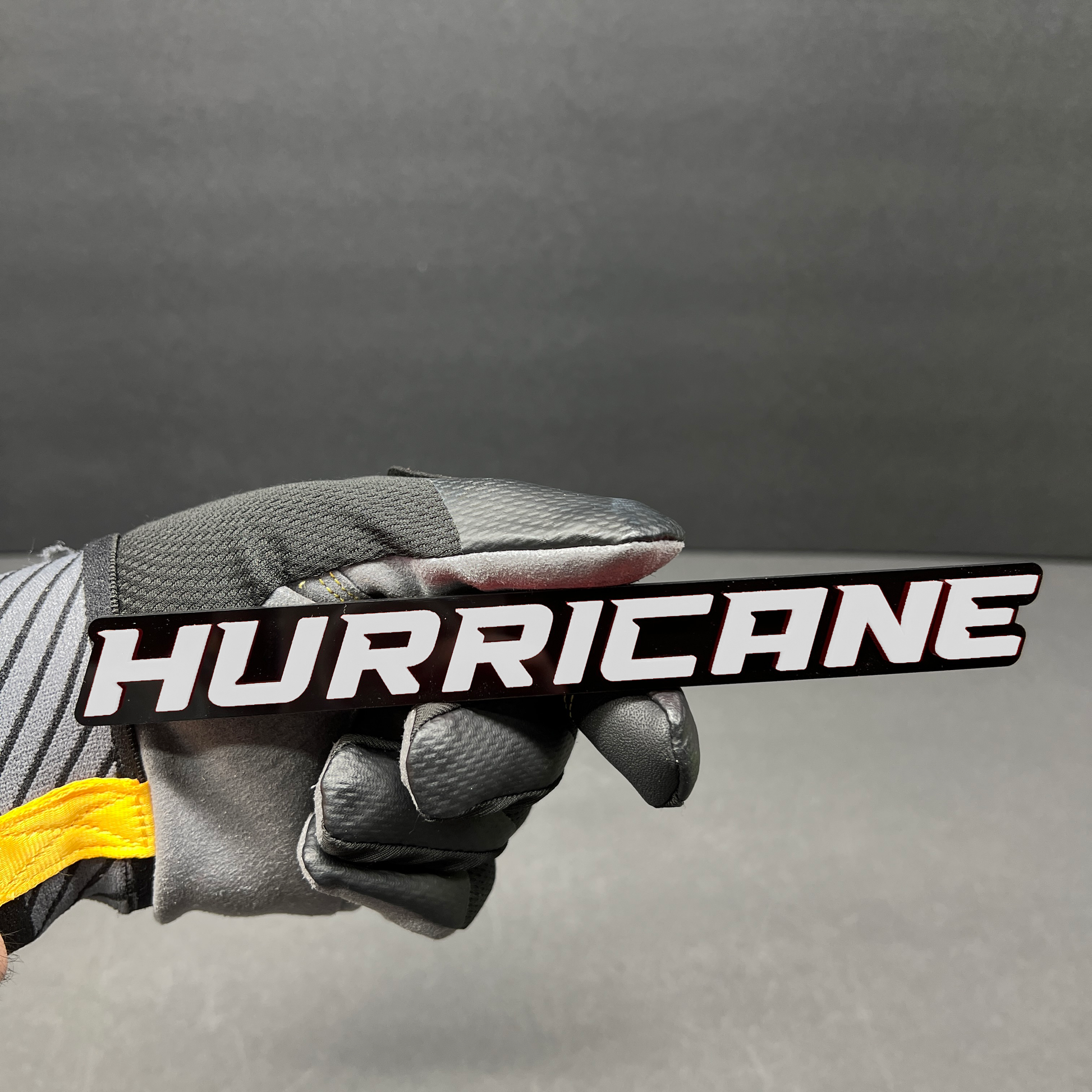 Premium Hurricane text badge for custom car and truck exterior styling.