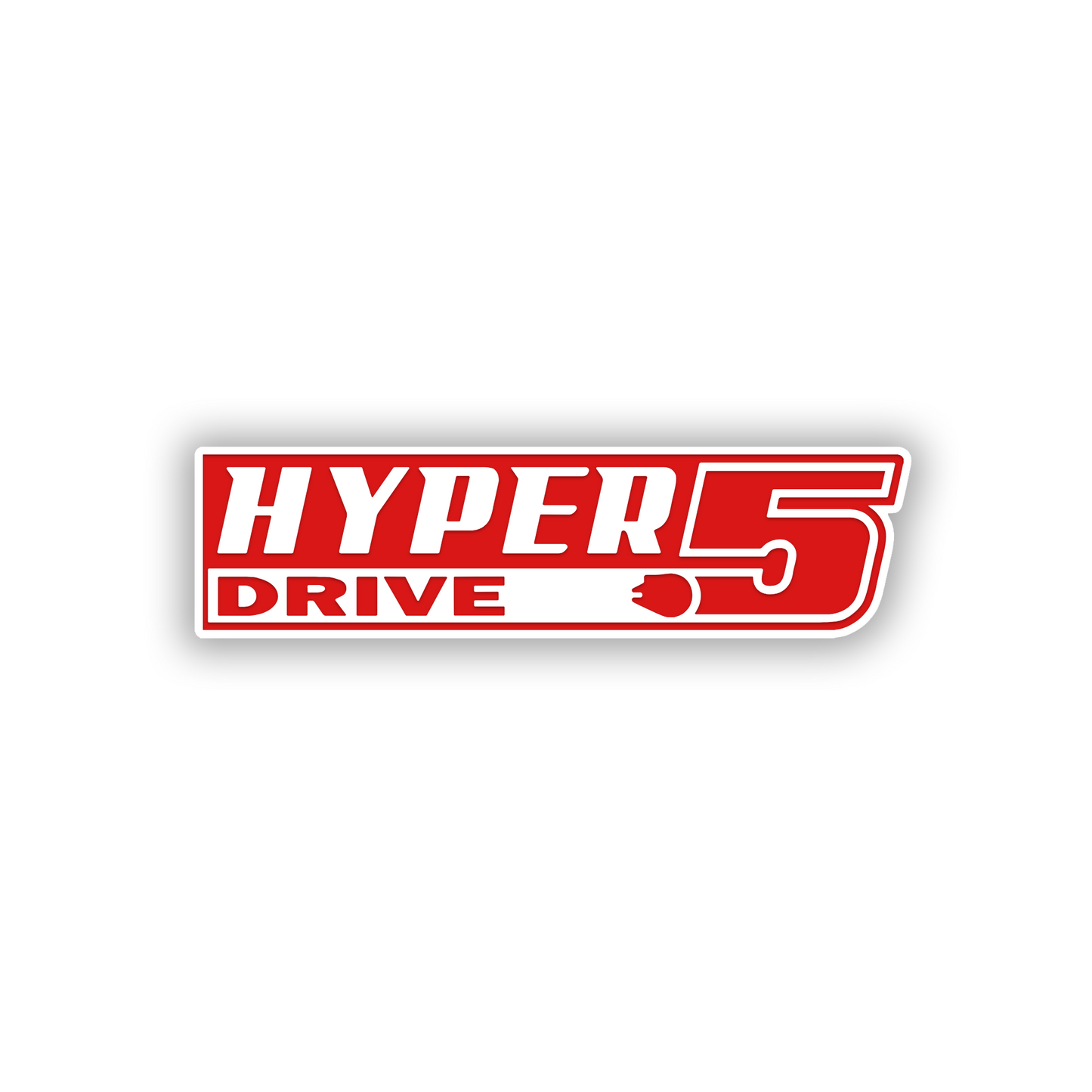 Silver and black Hyper Drive 5 automotive emblem