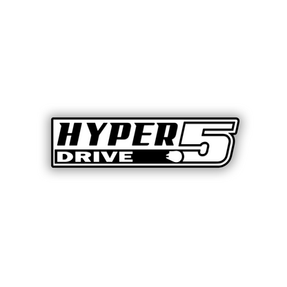 Space-themed Hyper Drive 5 engraved car badge
