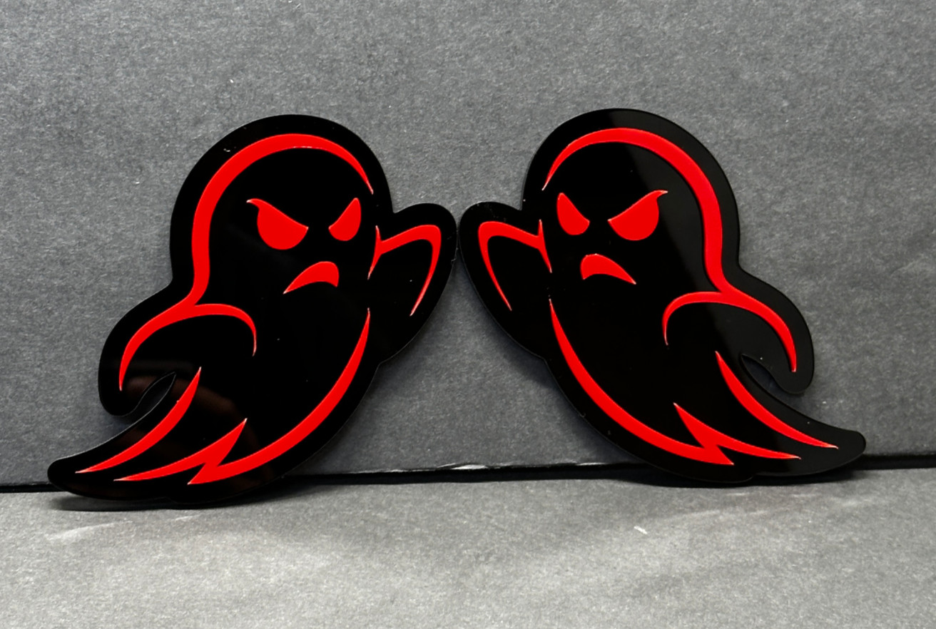 ghost fender emblem acrylic badge for pickup performance build