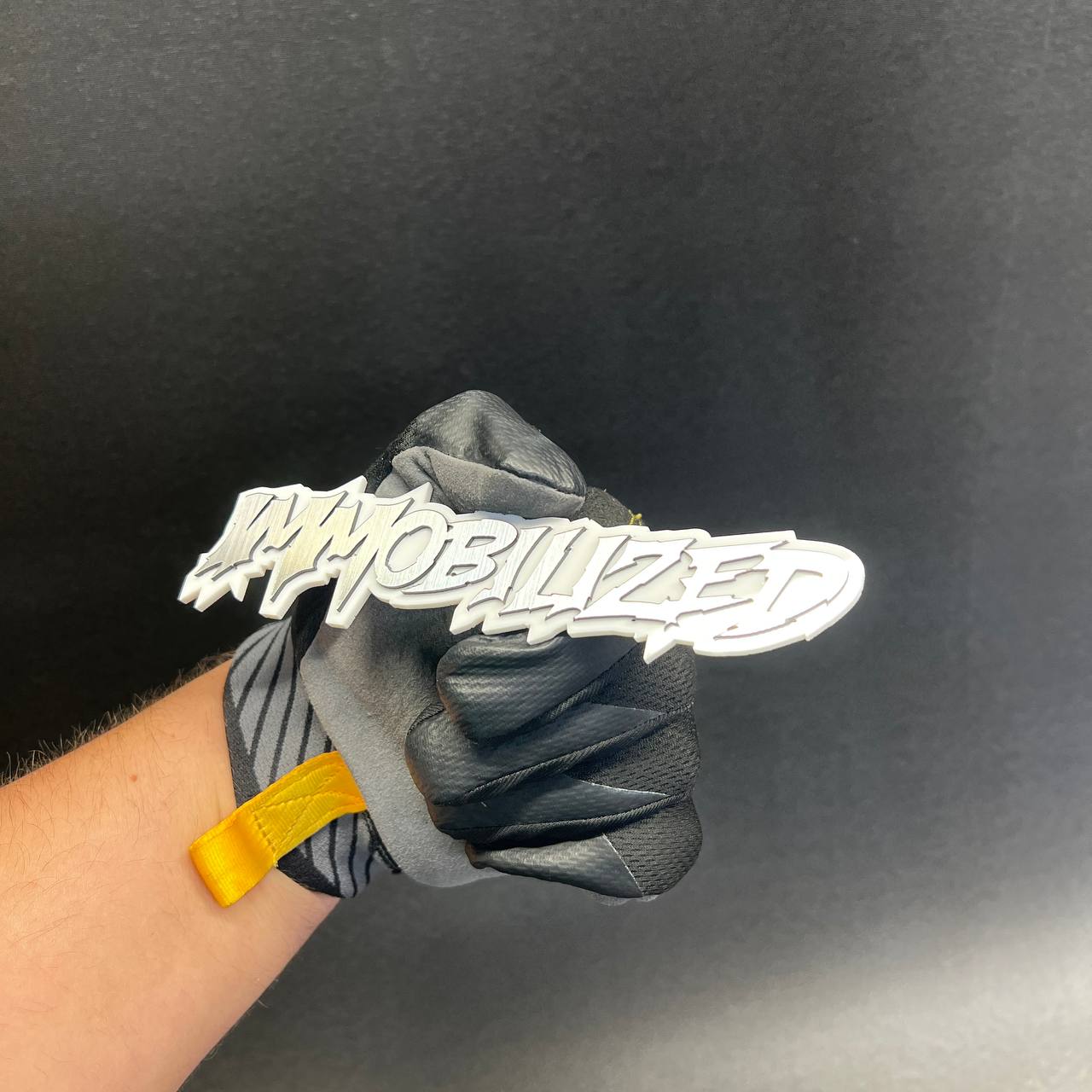 Acrylic Immobilized emblem mounted with automotive adhesive for custom vehicle appearance