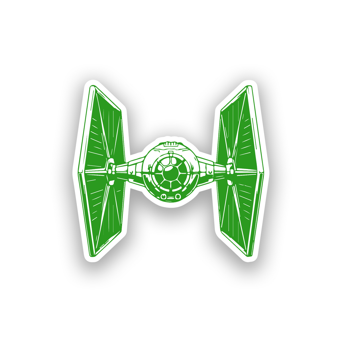 Engraved TIE fighter automotive badge for personalized vehicle exterior styling