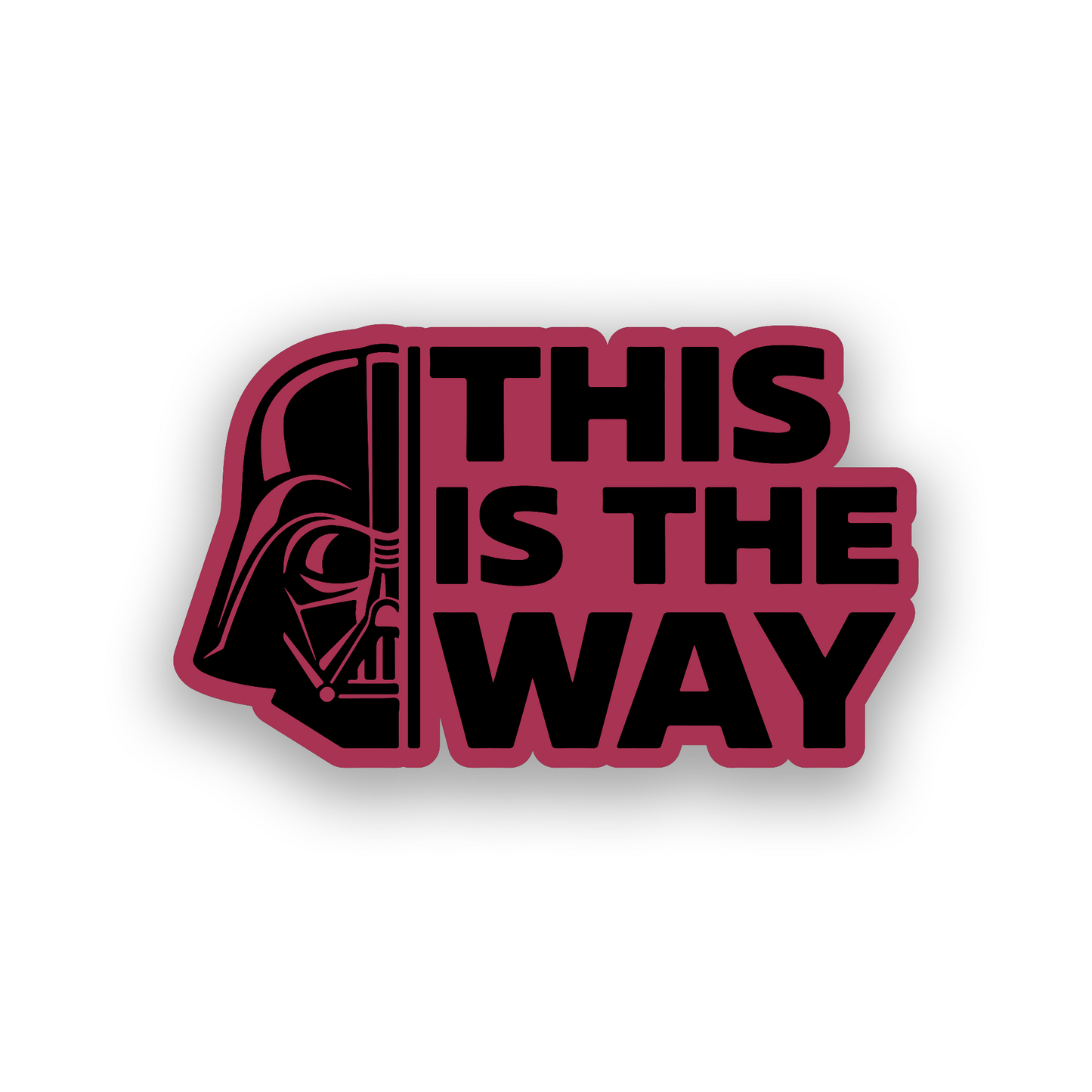 Laser engraved Darth Vader inspired badge with This Is The Way design for vehicle styling