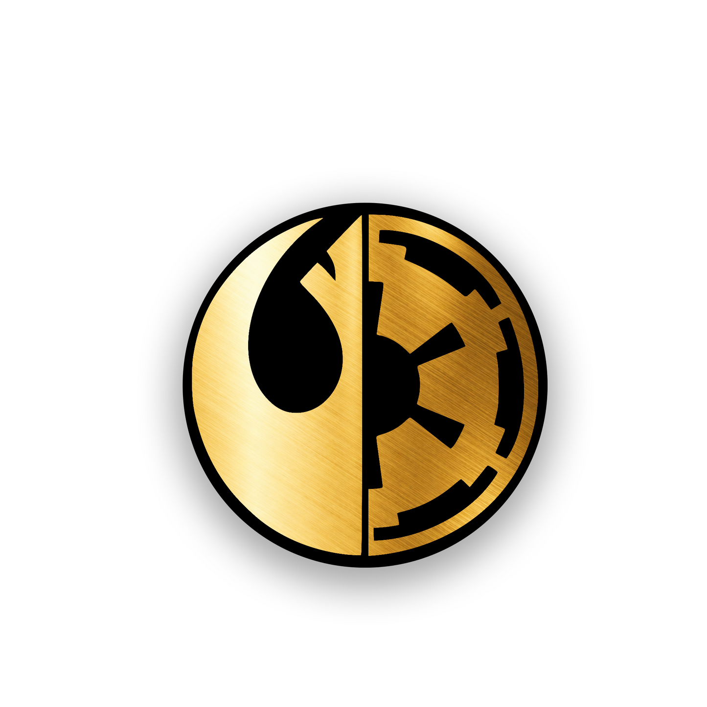 Custom Star Wars style car emblem with engraved circular symbol