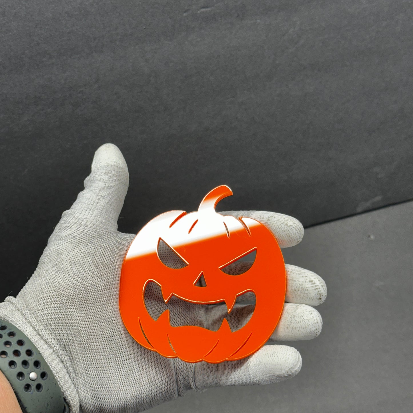 Orange pumpkin fender badge custom exterior car decal accessory