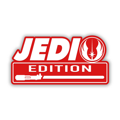 Custom Jedi Edition exterior car emblem with engraved lettering and symbol
