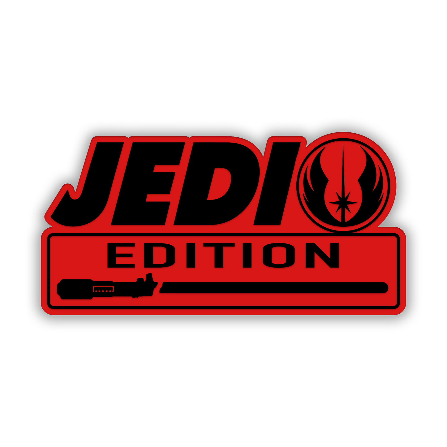 Jedi Edition silver black vehicle badge designed for automotive exterior customization