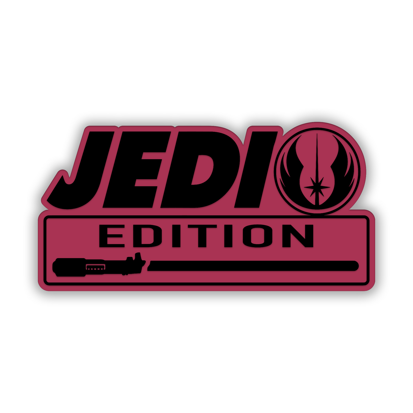 Jedi Edition car badge fender emblem with lightsaber inspired engraved design